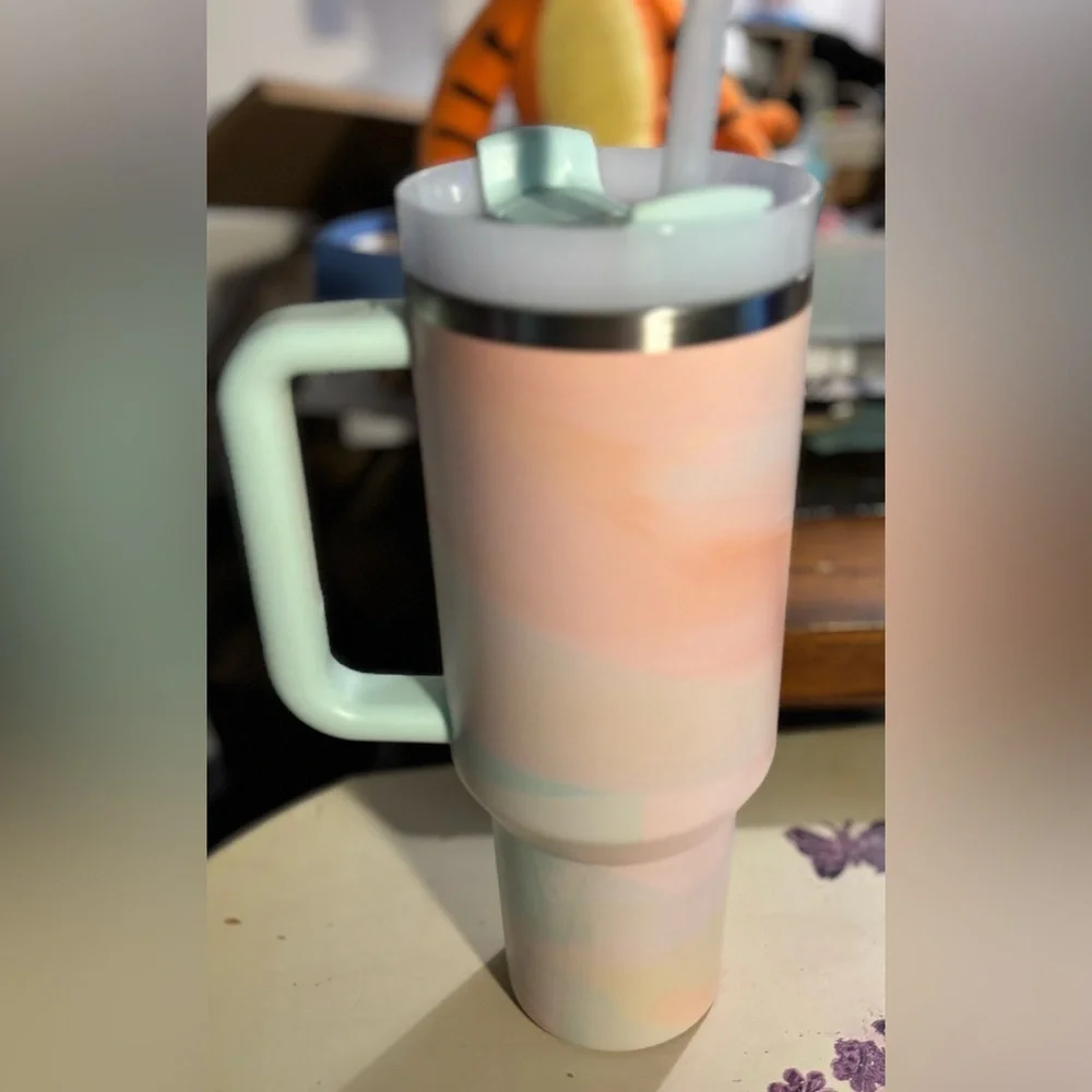Stanley Pastel Watercolor Painting Limited Edition Travel Mug! Retired Style. - Picture 6 of 8